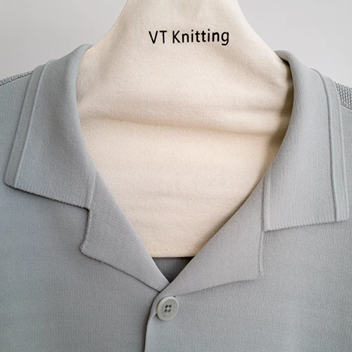 Knit Short Sleeve Button Down