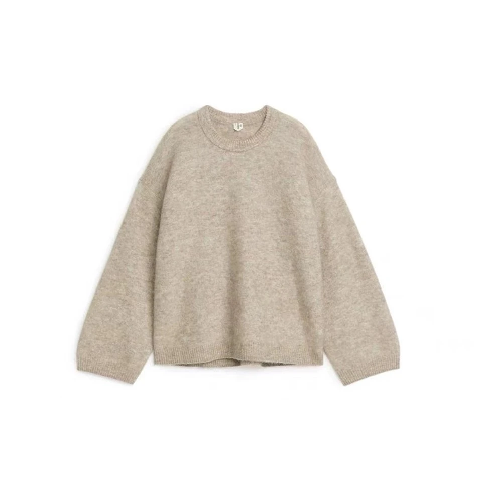 Suéter de punto con cuello alto y rayas de diseñador para mujer