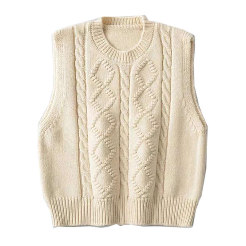 Suéter de punto a rayas con cuello en V de diseñador para mujer