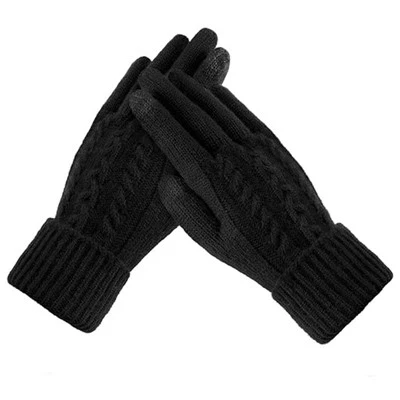Guantes de punto de ochos negros