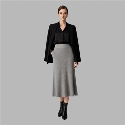 Vestido de lana gris