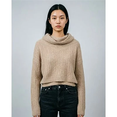 Suéter con cuello simulado para mujer