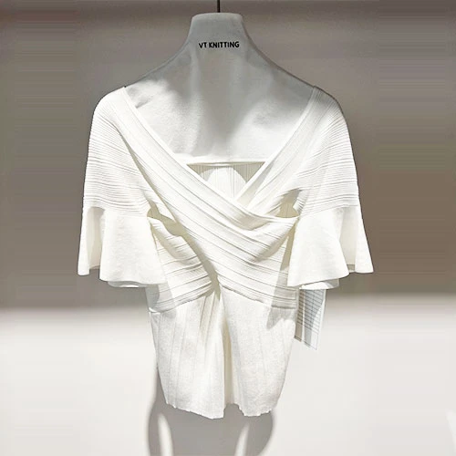 Top sin mangas con cuello en V blanco para mujer