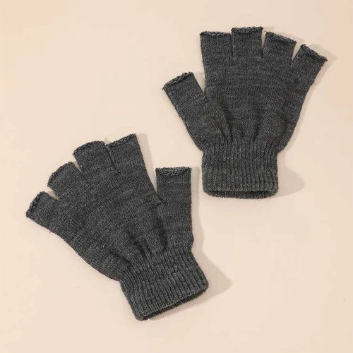 Guantes de medio dedo de lana